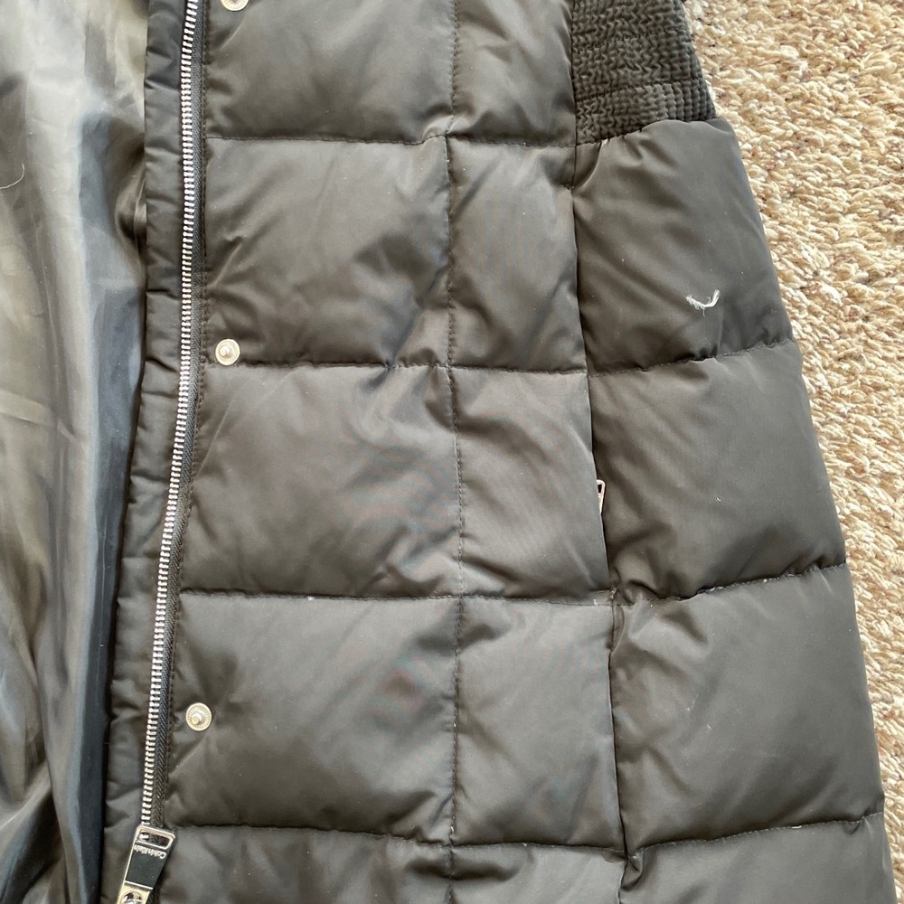 Calvin Klein Womens Black Down Fill Puffer Parka Coat Faux Fur Hood Large - Picture 8 of 16